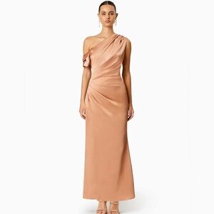 NWT ELLIATT Retreat One Shoulder Satin Maxi Dress